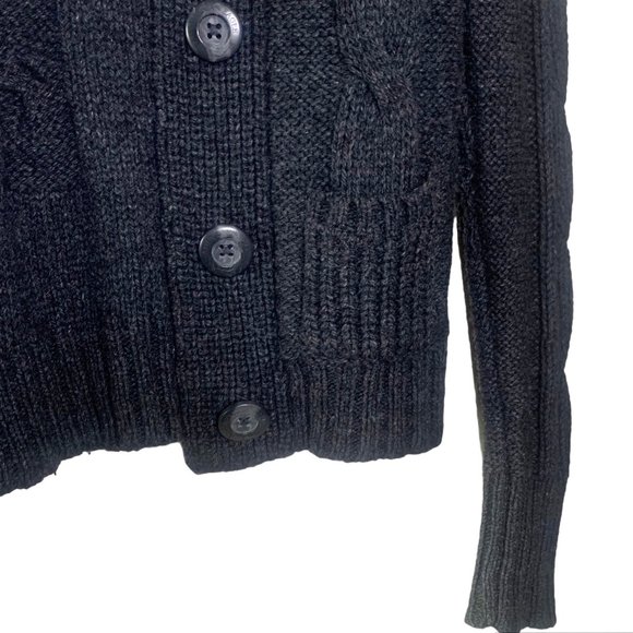 American Eagle Cable Knit Chunky Wool Blend Cardigan - Picture 9 of 12